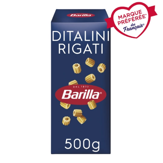 Pâtes ditalini rigati BARILLA — le paquet de 500g — Lot de 3